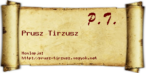 Prusz Tirzusz névjegykártya